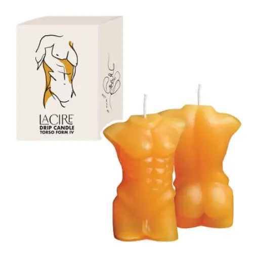 LaCire Torso Form IV Candle - Pair of orange torso form candles for decorative temperature play