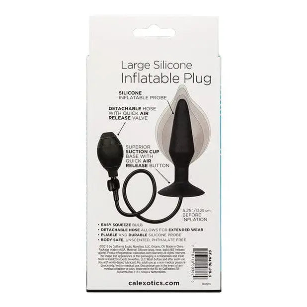 CalExotics Plug Large Silicone Inflatable Plug - Black at the Haus of Shag