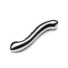 Le Wand Stainless Steel Contour Dildo: Curved black and white striped ergonomic design