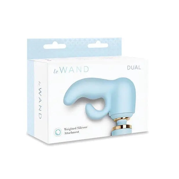 Pale blue weighted silicone attachment for Le Wand Dual personal massager device