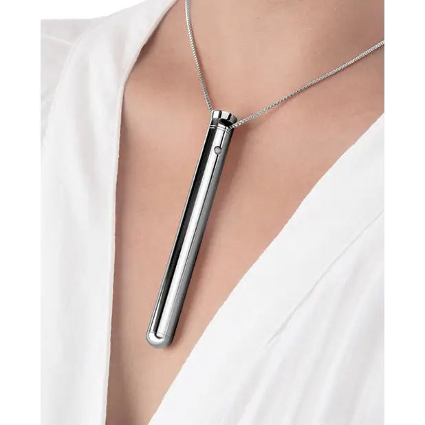 Le Wand Necklace Vibe Discreet Jewelry Vibrator Silver - Silver - Wand