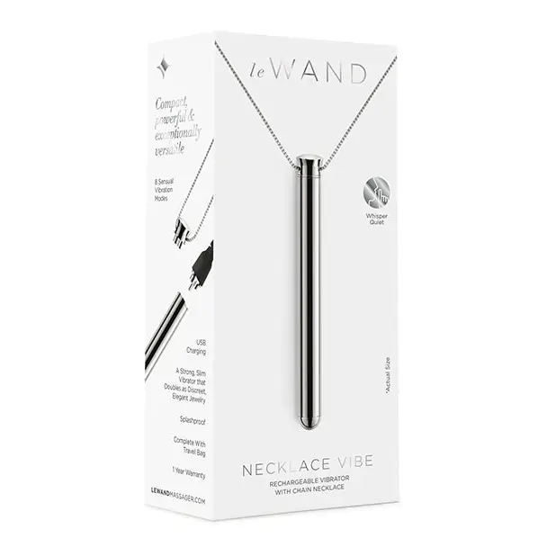 Le Wand Necklace Vibe Discreet Jewelry Vibrator Silver - Silver - Wand