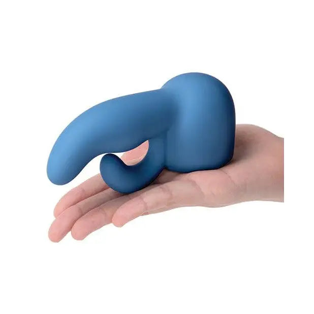 Blue curved silicone attachment for Le Wand Petite; perfect weighted silicone massager