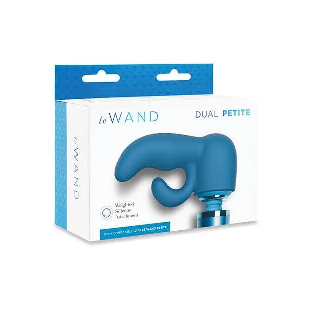 Blue weighted silicone attachment for Le Wand Petite personal massage device