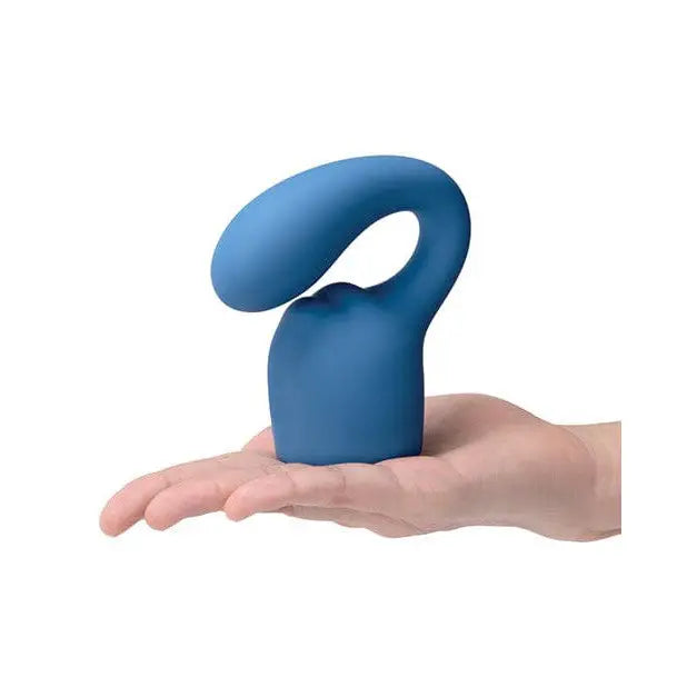 Blue curved Le Wand Petite Glider weighted silicone attachment personal massager device