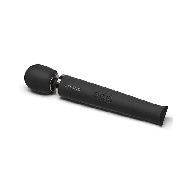 Le Wand Rechargeable Massager - Black handle closeup for premium personal pleasure