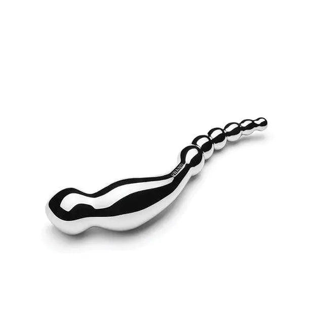 Le Wand Stainless Steel Swerve: Metallic Anal Beads with Curved Handle for Sexual Stimulation