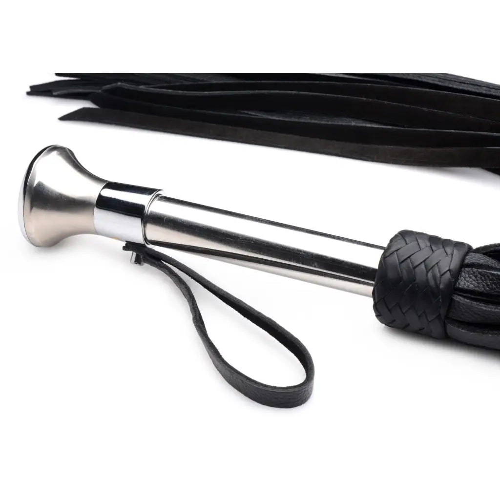 Strict Leather Flogger Leather Flogger With Stainless Steel Handle at the Haus of Shag