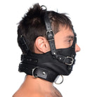 Strict Leather Gag Leather Head Harness With Removeable Gag at the Haus of Shag