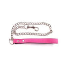 Leather Lead with Chain - PINK - Leash