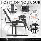 Leg Spreader Obedience Chair With Sex Machine - Black - Thrusting Machine