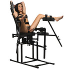 Leg Spreader Obedience Chair With Sex Machine - Black - Thrusting Machine