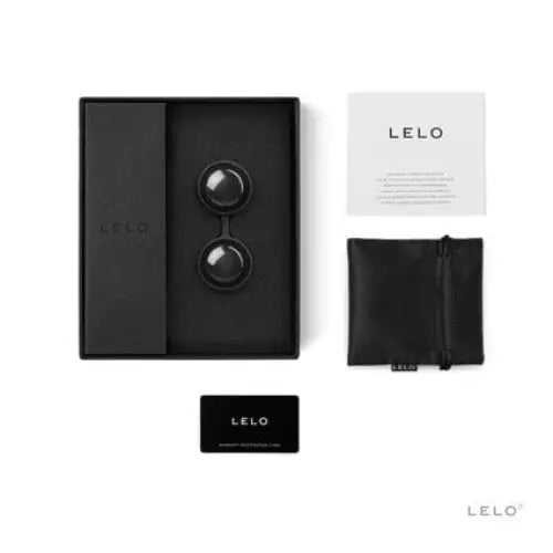 LELO Beads Noir - Ben Wa Balls with box, glasses, and wallet for elegant intimate care