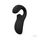 LELO ENIGMA Sonic Rabbit Vibrator - Sleek Black Design with Ergonomic Handle on White Background