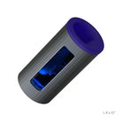 LELO F1S V2 Powered Masturbation Sleeve with blue light highlighting its sleek black design