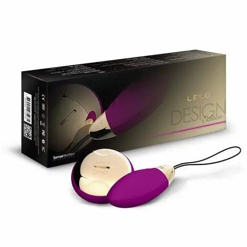 Purple and white LELO LYLA 2 Bullet Massager with wireless remote next to its box