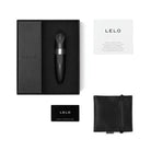 LELO MIA 2 Discreet Lipstick Vibrator: black box with USB rechargeable black pen