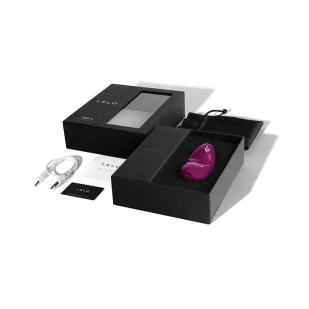 LELO NEA 2 Waterproof and Rechargeable Clitoral Stimulator in black box with pink ball