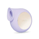 Lila Bluetooth watch with white dial displayed next to LELO SILA Sonic Clitoral Stimulator