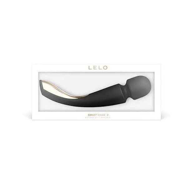 Black leather shoe with gold heel featured with LELO SMART Wand 2 for a luxurious touch