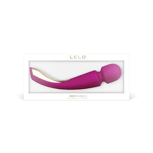 LELO SMART Wand 2 Large in pink shoe, white box, featuring steadier handle for better grip