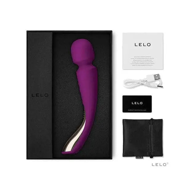 LELO SMART Wand 2 (Medium) purple compact massager in a black box