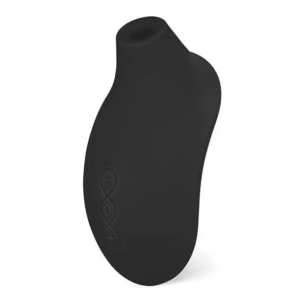 Black vase with a black logo beside Lelo SONA 2 Cruise Sonic Stimulator with cruise control