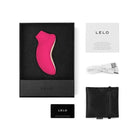 Lelo SONA 2 Sonic Clitoral Stimulator: The pink shoe is in a sleek black box