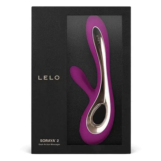 Close-up of LELO Soraya 2 luxurious rabbit vibrator in a black box