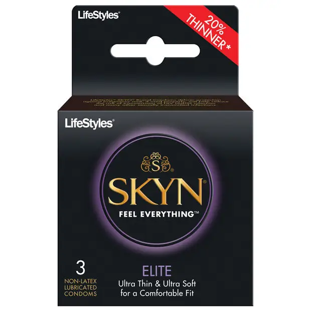 LifeStyles SKYN Elite 3pk ultra-thin non-latex condoms box display