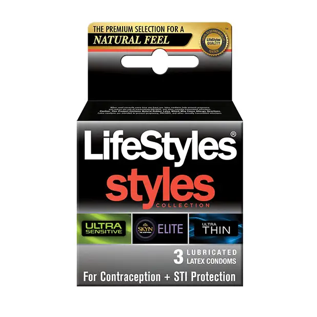 Lifestyles Styles 3-in-1 Collection - Pack Of 3 - Condoms