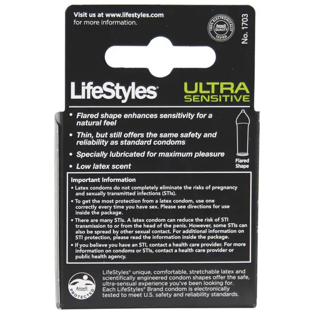 LifeStyles Ultra Sensative Condoms (3 pack) - Condoms