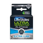 Lifestyles Ultra Sensitive Platinum Extra Lube 3-Pack - Condoms