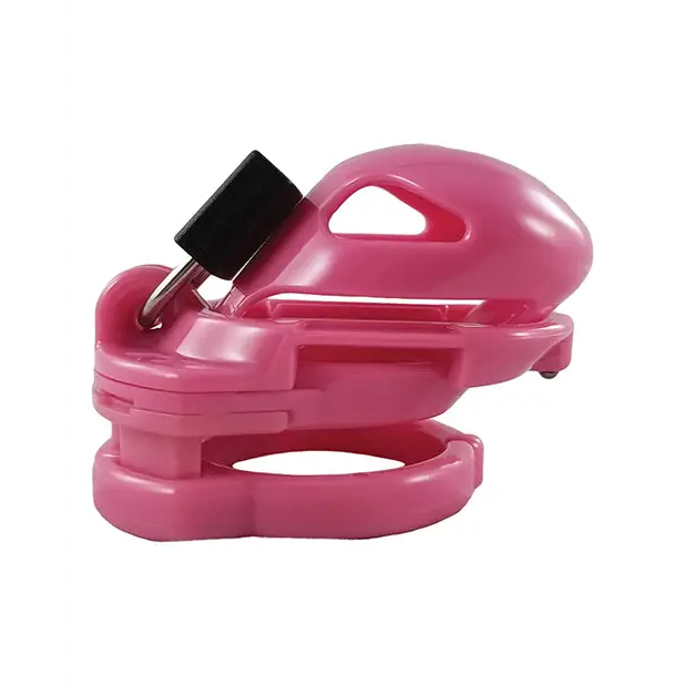 A pink plastic bottle holder with a black lid for the Locked In Lust The Vice Mini V2