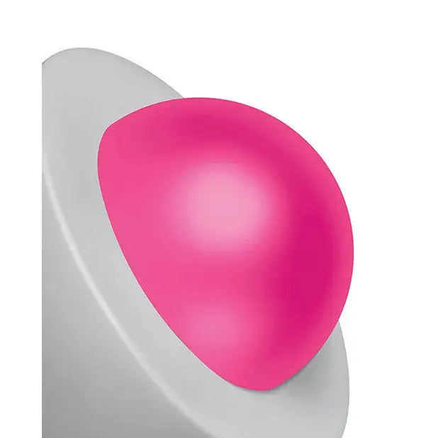 Lollicock Glow-in-the-Dark Silicone Dildo 7in Pink - Bright pink, smooth, and egg-shaped