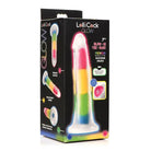 Lollicock Glow-in-the-Dark Silicone Dildo 7in Pink - Rainbow - Realistic Dildo