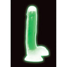 Glow-in-the-dark silicone dildo with balls, 7-inch green Lollicock, perfect for nighttime fun