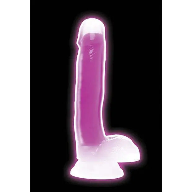 Curve Novelties Dildos Purple Lollicock Glow-in-the-Dark Silicone Dildo w/ Balls 7in Purple at the Haus of Shag