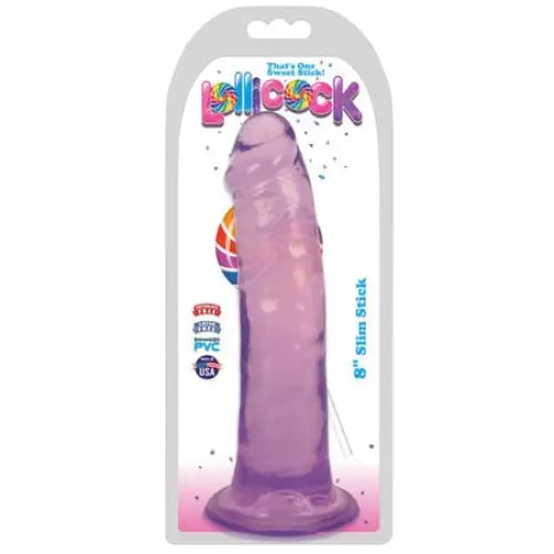 Curve Novelties Dildos Lollicock Slim Stick 8in Grape Ice at the Haus of Shag