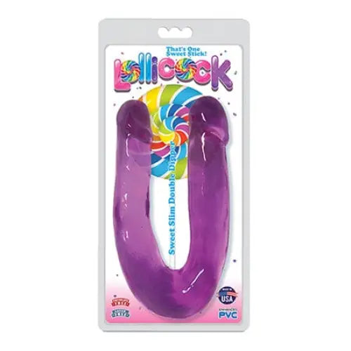 Curve Novelties Dildos Lollicock Sweet Slim Double Dipper Grape at the Haus of Shag