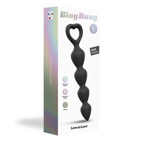 Love to Love Bing Bang Silicone Anal Beads - Large / Black - Anal Beads