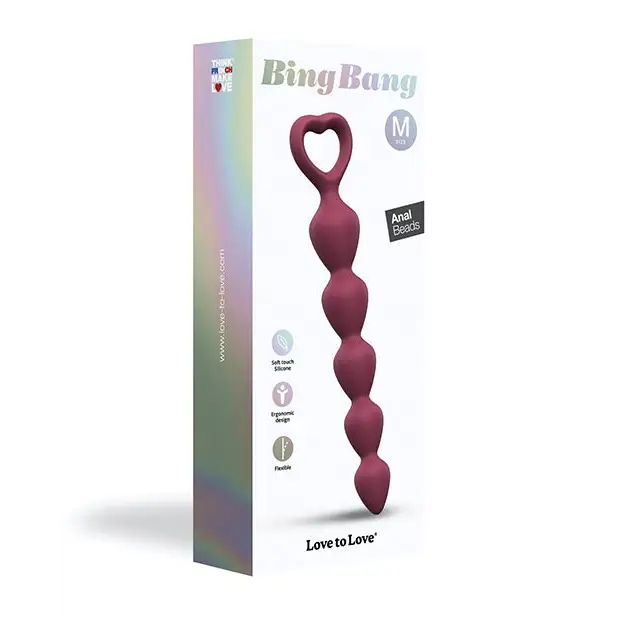 Love to Love Bing Bang Silicone Anal Beads - Medium / Purple - Anal Beads