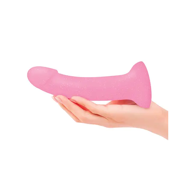 Love to Love Dildolls Glitzy 7 in. Silicone Dildo Pink Glitter - Realistic Dildo