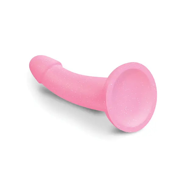 Love to Love Dildolls Glitzy 7 in. Silicone Dildo Pink Glitter - Realistic Dildo