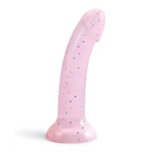 Love to Love Dildolls Starlight 6 in. Silicone Dildo with Multicolor Star Glitter Pink - Realistic Dildo