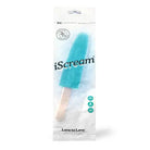 Close-up of Love to Love iSCREAM Turquoise Silicone Popsicle Dildo on a stick