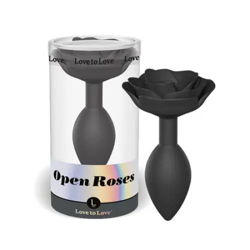 Love to Love Open Roses Silicone Anal Plug - Large / Black - Butt Plug