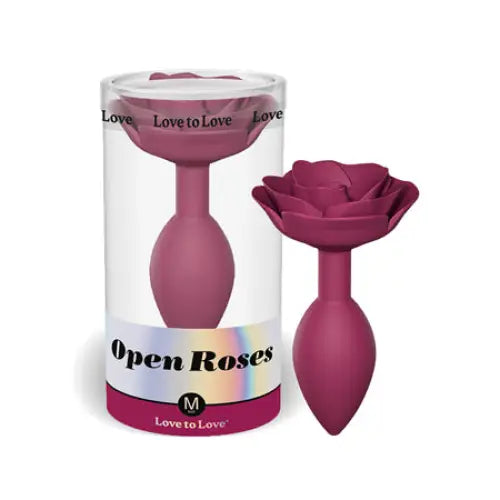 Love to Love Open Roses Silicone Anal Plug - Medium / Red - Butt Plug