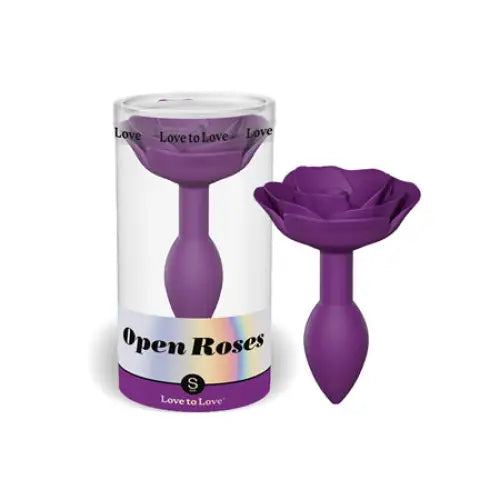 Love to Love Open Roses Silicone Anal Plug - Small / Purple - Butt Plug