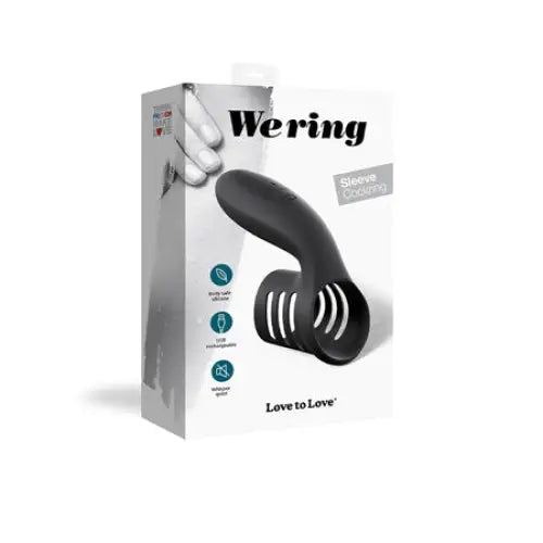 Love to Love We Ring Rechargable Silicone Vibrating Sleeve Cockring Black Onyx - Cock Ring